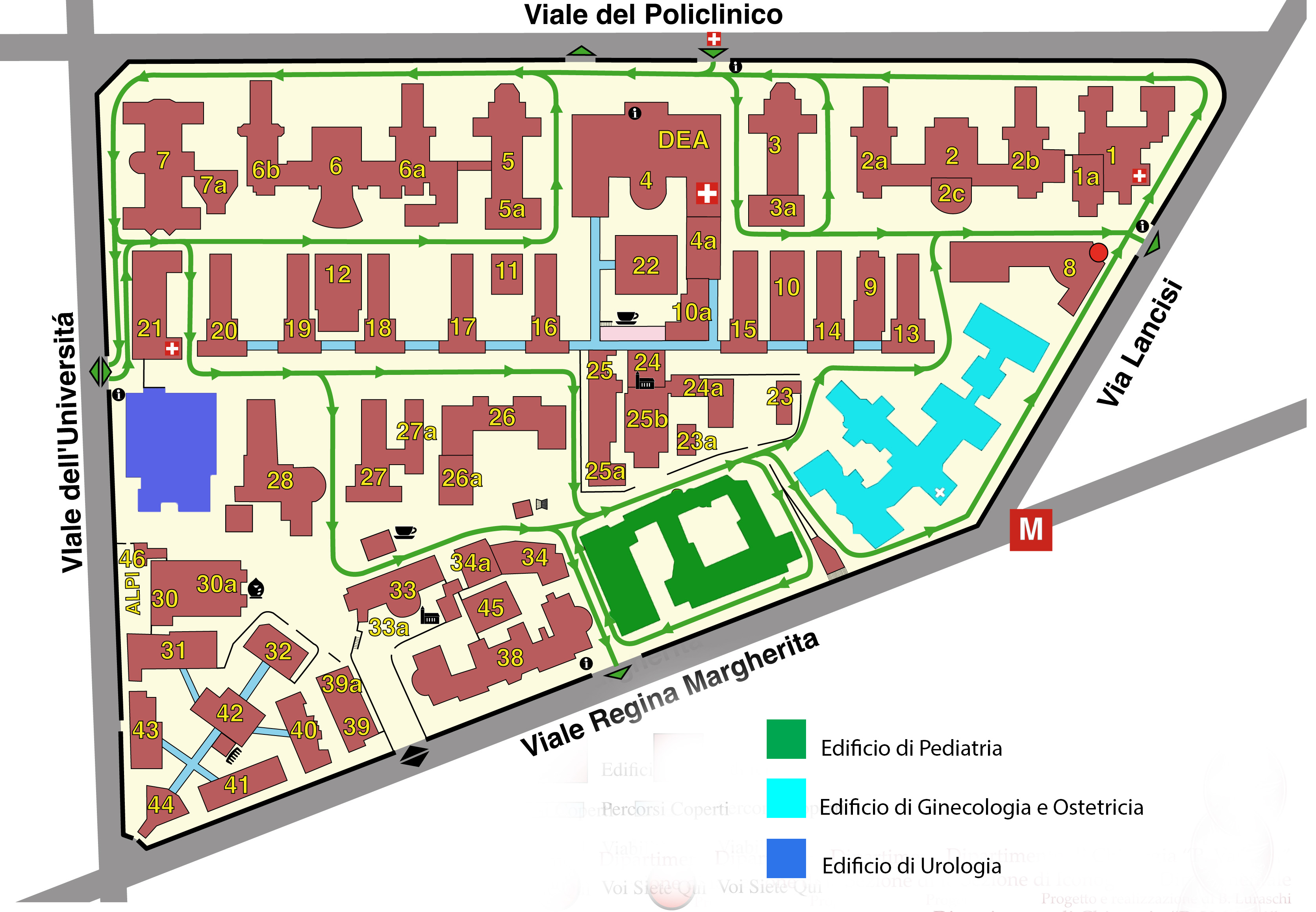 Mappa Dipartimento Materno Infantile e Scienze Urologiche