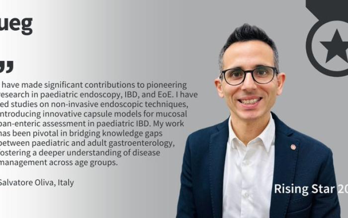 Prof. Salvatore Oliva - Il Professor Salvatore Oliva, Pediatra, insignito del UEG Rising Star Award 2025