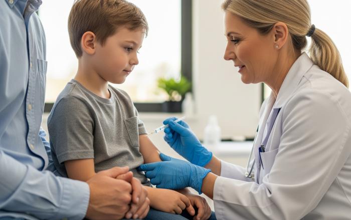 Immagine di un bambino sottoposto a immunoterapia specifica